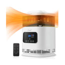 SPACE HEATER, ELECTRIC PORTABLE FAN HEATER, 1500W, FAST HEATING WITH REMOTE CONTROL, 3 HEATING MODES, ADUJSTABLE THERMOSTAT & 1-12HRS TIMER, TIP-OVER & LOCK PROTECTION INDOOR USE HOME OFFICE BATHROOM