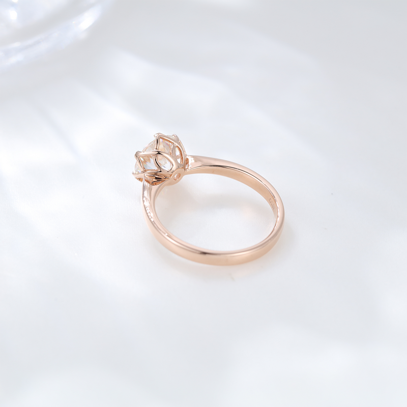 1.5ct Solitaire engagement  Ring Antique Silver 925 Rose Gold Moissanite Engagement Rings, Wedding bridal ring for Gift