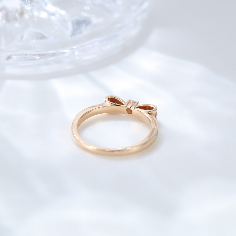 Moissanite engagement ring Women Silver 925 Rose Gold Wedding Rings Vintage Engagement ring art deco Bowknot Design Ring