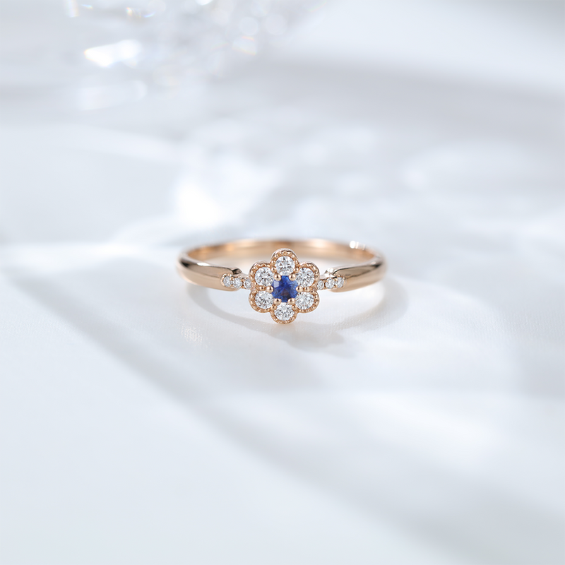 Newest Fashion Nantural Sapphire Women Flow Moissanite silver 925 Rose Gold engagement Ring Bridal Anniversary promise gift