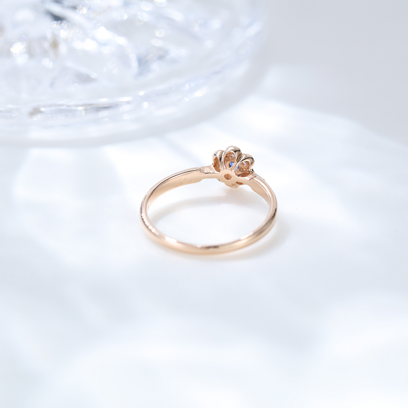 Newest Fashion Nantural Sapphire Women Flow Moissanite silver 925 Rose Gold engagement Ring Bridal Anniversary promise gift