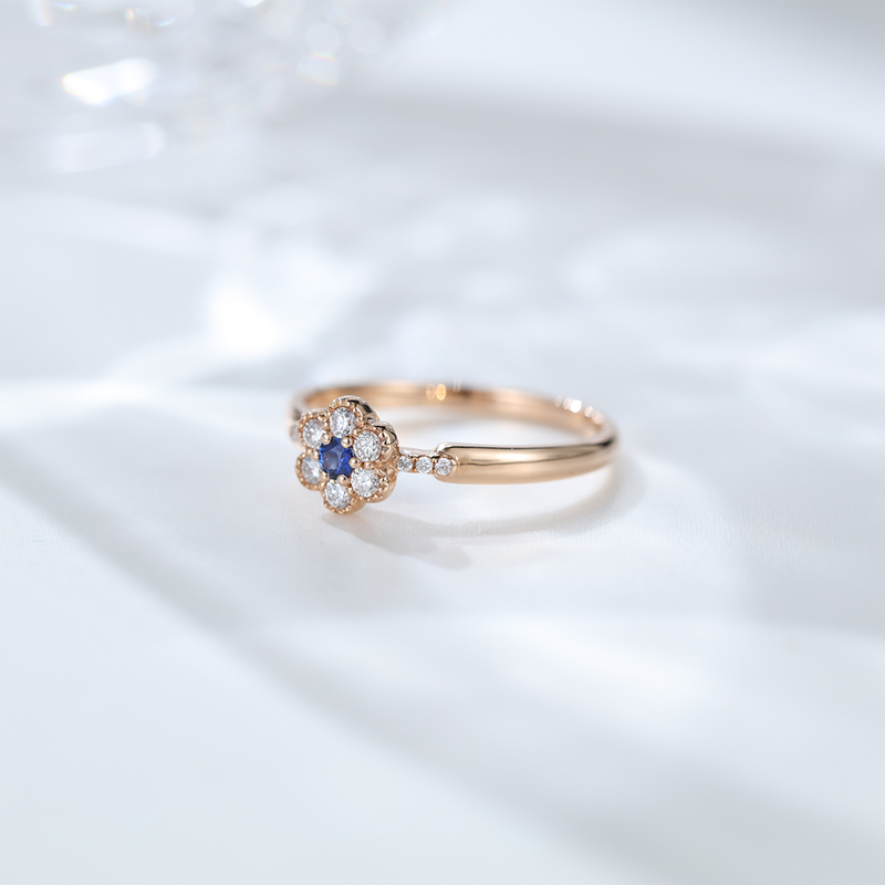 Newest Fashion Nantural Sapphire Women Flow Moissanite silver 925 Rose Gold engagement Ring Bridal Anniversary promise gift