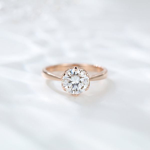 1.5ct Solitaire engagement  Ring Antique Silver 925 Rose Gold Moissanite Engagement Rings, Wedding bridal ring for Gift