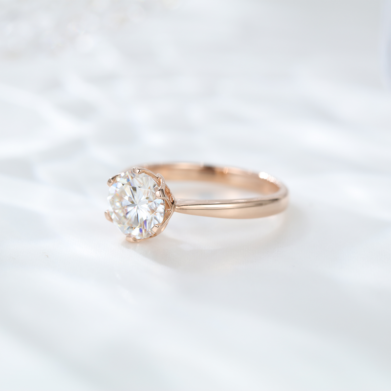 1.5ct Solitaire engagement  Ring Antique Silver 925 Rose Gold Moissanite Engagement Rings, Wedding bridal ring for Gift