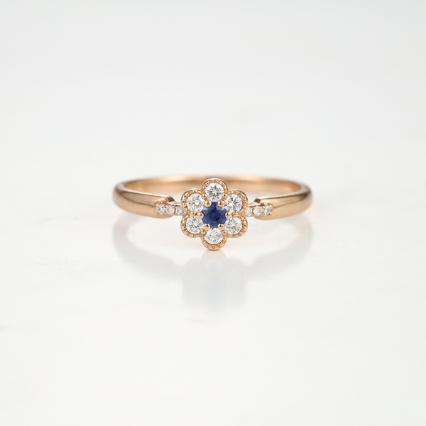 Newest Fashion Nantural Sapphire Women Flow Moissanite silver 925 Rose Gold engagement Ring Bridal Anniversary promise gift