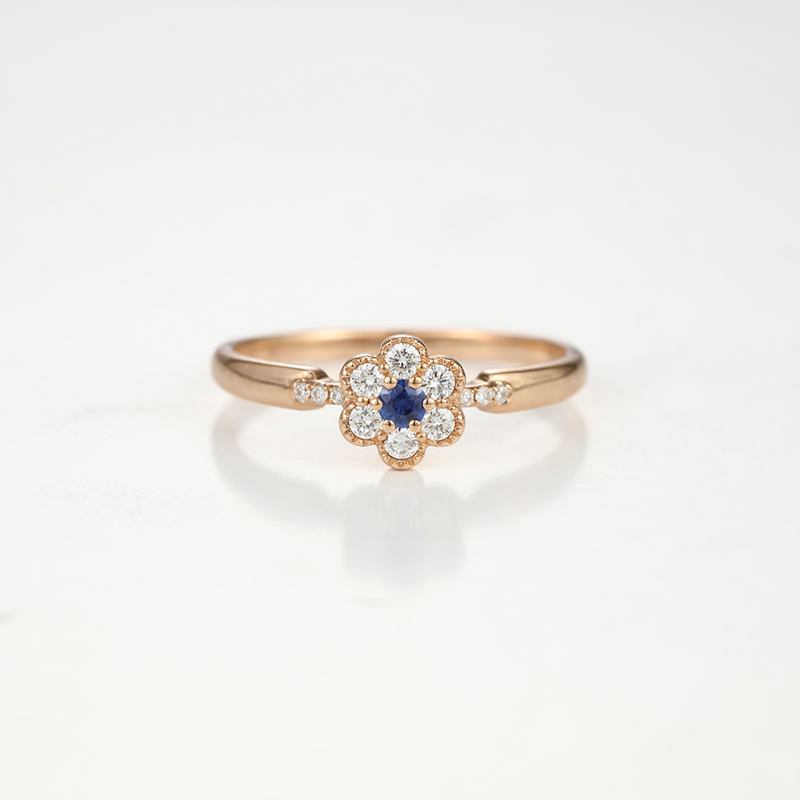 Newest Fashion Nantural Sapphire Women Flow Moissanite silver 925 Rose Gold engagement Ring Bridal Anniversary promise gift