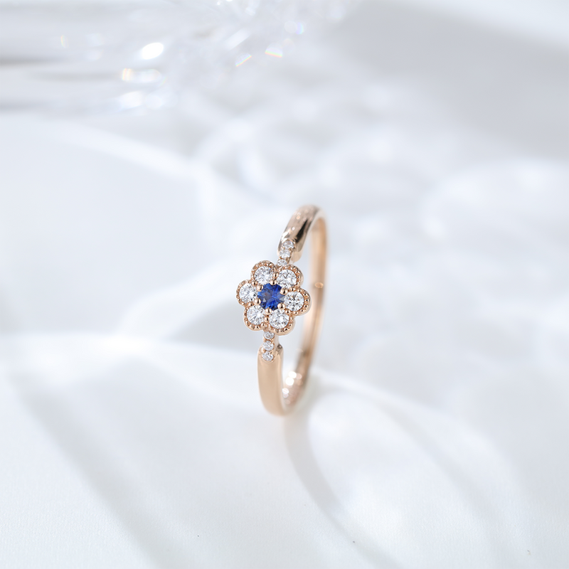 Newest Fashion Nantural Sapphire Women Flow Moissanite silver 925 Rose Gold engagement Ring Bridal Anniversary promise gift