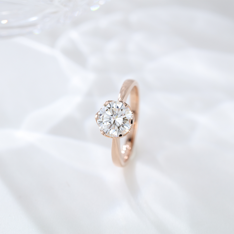 1.5ct Solitaire engagement  Ring Antique Silver 925 Rose Gold Moissanite Engagement Rings, Wedding bridal ring for Gift