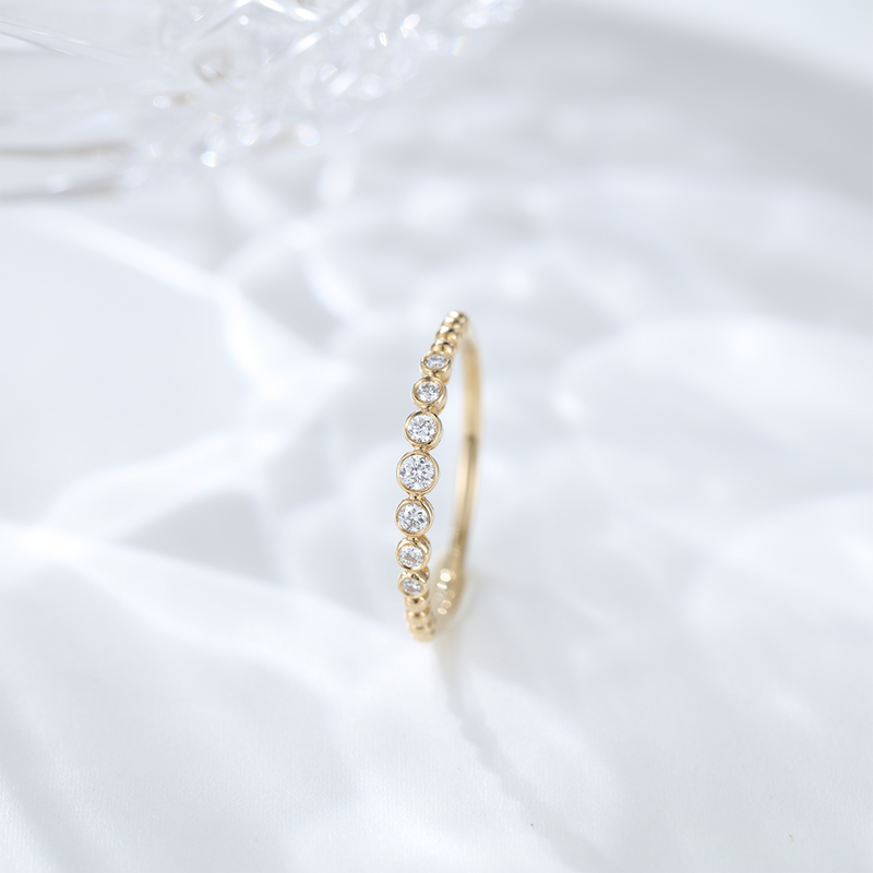 Unique Vintage moissanite wedding band Simple Silver 925 Yellow gold Moissanite Wedding Band stacking matching ring bridal Anniversary gift