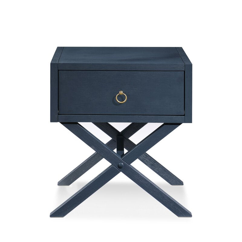 Monroy Cross Legs End Table with Storage