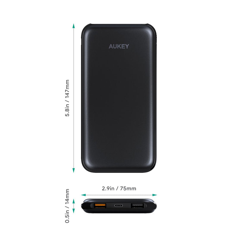 PB-Y13 10000mAh USB C Power Bank with 18W PD & Quick Charge 3.0