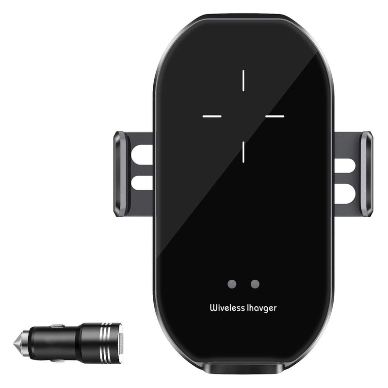 Wireless Car Phone Holder, QI Fast Charging Auto-Clamping Smart Car Phone Mount