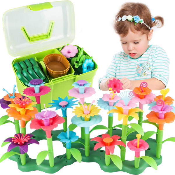 Girls Toys Age 3-6-Year-Old Toddler Toys for Girls Boys Gifts Flower Garden Building Toy Educational Activity Stem Toys(130 PCS