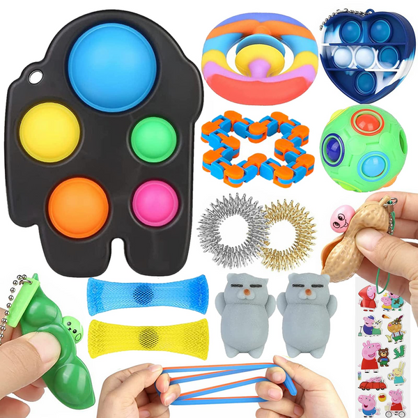 Sensory Fidgets Toy Set, 16 PCS Simple Dimple Sensory Toy for Kids and Adults