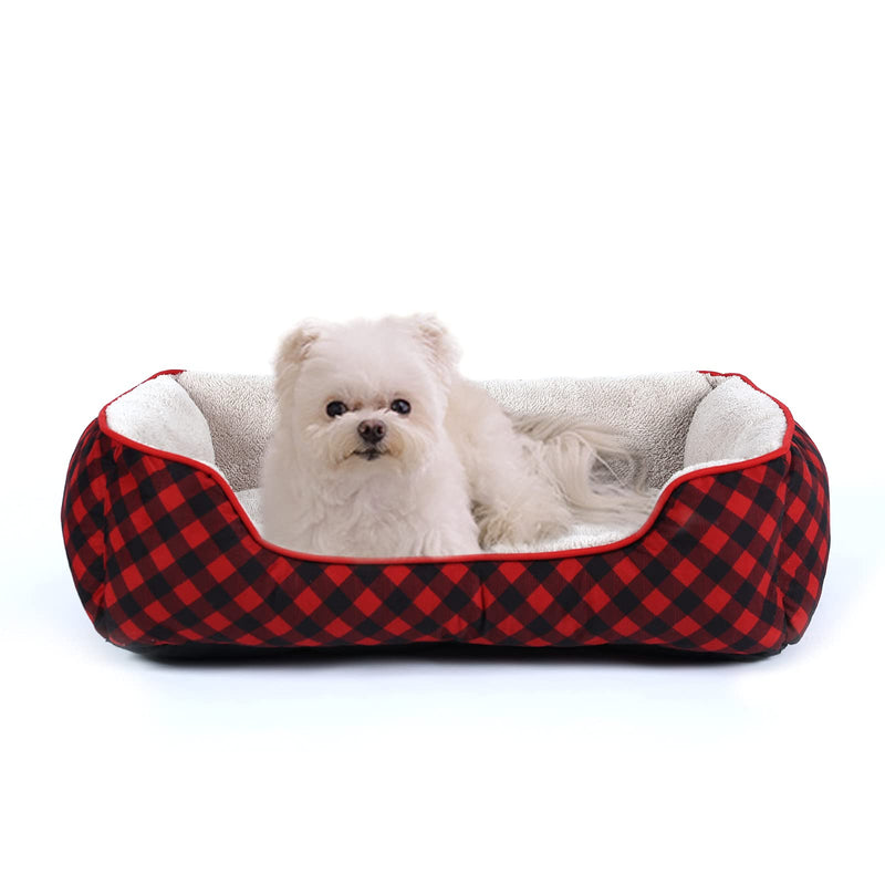 Large Medium Dog Bed,Soft Washable Small Pet Bed,Deluxe Rectangular Pet Bed,Dog Cat Sofa Bed,Anti-Slip & Water-Resistant Bottom