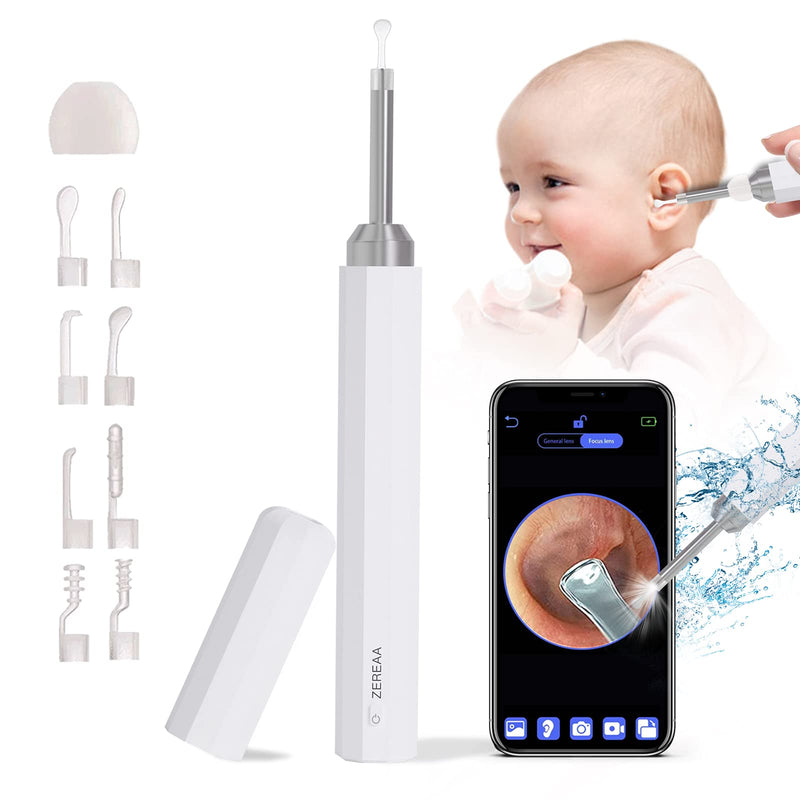Ear Wax Removal, Ear Cleaner, Earwax Remover Tool with 1080P FHD, Wireless Endoscope Ear Camera Ear Pick Cleaning Kit, USB Charge Waterproof Otoscope for iPhone, iPad & Android Smart Phones