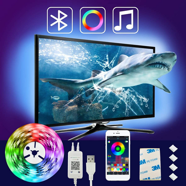 LED Strip Lights, 9.6ft, USB Powered, APP Control via Bluetooth, LED Lights Music Sync, Multicolor