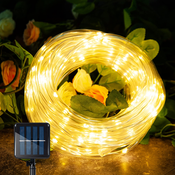 1 Pack 33-Feet LED Outdoor Warm White Solar Rope Light