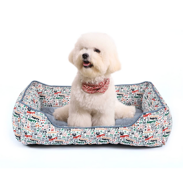 Large Medium Dog Bed,Soft Washable Small Pet Bed,Deluxe Rectangular Pet Bed,Dog Cat Sofa Bed,Anti-Slip & Water-Resistant Bottom