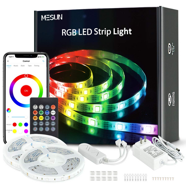 LED Strip Lights, 32.8ft Waterproof Color Changing Music Sync Flexible LED Lights with Remote and APP Controlled