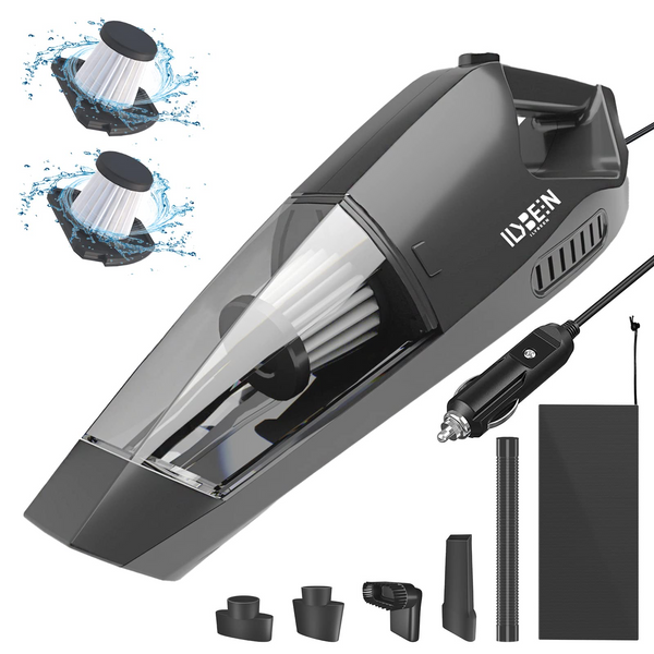 Car Vacuum Cleaner - 8000Pa Portable Vacuum Cleaner for Car Durable Aluminum Alloy Motor 120W High Power Suction, 16Ft Cord 12V Wet Dry Handheld Vacuum for Car Auto Kit