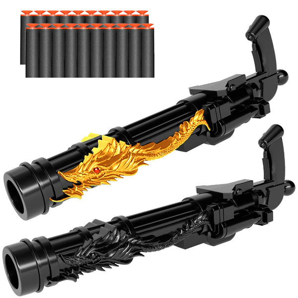 Small Toy Gun with 20 PCS Refill Foam Darts for Nerf Pistol, Dragon Design Toy Minigun