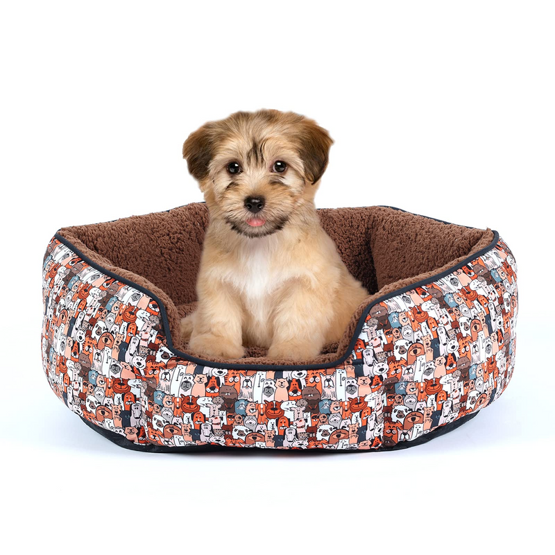 Large Medium Dog Bed,Soft Washable Small Pet Bed,Deluxe Rectangular Pet Bed,Dog Cat Sofa Bed,Anti-Slip & Water-Resistant Bottom