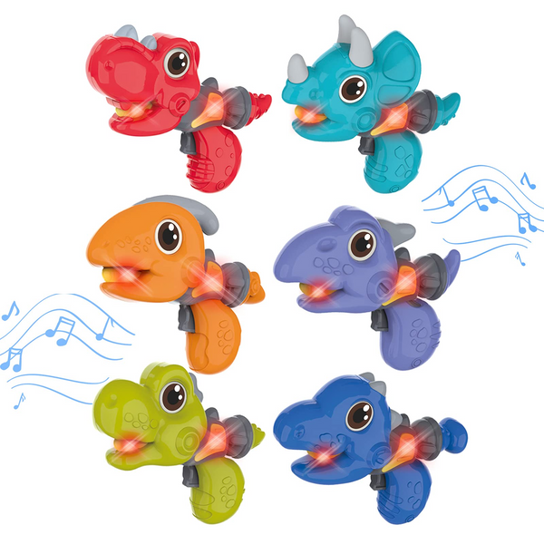 Dinosaur Toy for Kids: 6 Pack Dinosaur Toy Set with Flashing Lights and Sounds
