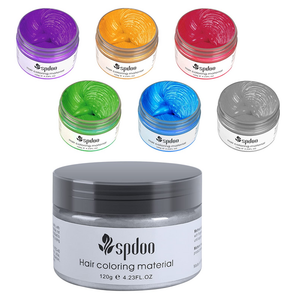 Hair Coloring Wax, Spdoo 6 Colors Unisex Multi-Colors Temporary Modeling Hair Wax, DIY Hair Color Wax Mud Hair Dye Cream