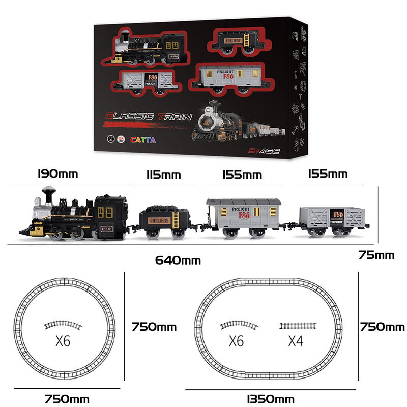 Christmas Train Set Around the Tree for Boys Girls with Light and Sound