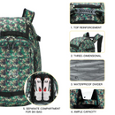 Ski Boot Bag Backpack, 50L Camouflage Bag Large Capacity Waterproof Padded Ski Travel Backpack & Snowboard Boot Bag(Separate Compartments) for Ski Boots