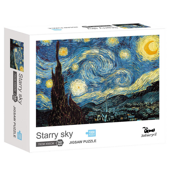 Starry Night by Vincent Van Gogh Jigsaw Puzzles for Adults 1000 Piece, Adult Children Intellective Educational Toy DIY Collectibles Modern Home Decoration