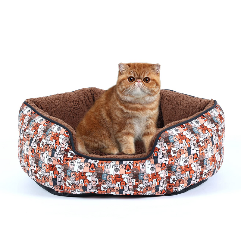 Large Medium Dog Bed,Soft Washable Small Pet Bed,Deluxe Rectangular Pet Bed,Dog Cat Sofa Bed,Anti-Slip & Water-Resistant Bottom