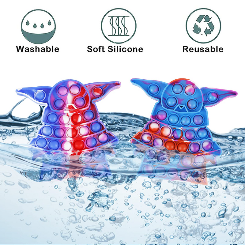 Tie Dye Pop Fidget Bubble Sensory Toy, Mini Popper Keychain, 2-Pack