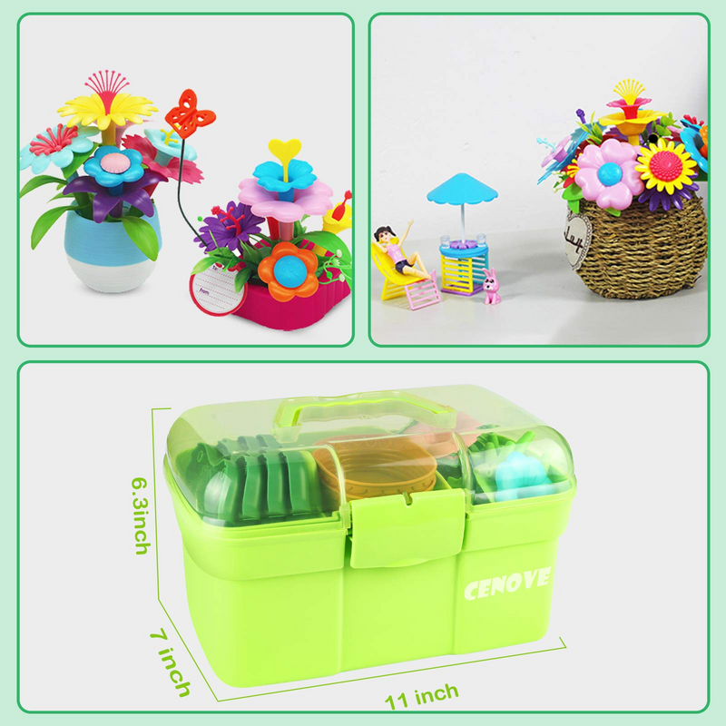 Girls Toys Age 3-6-Year-Old Toddler Toys for Girls Boys Gifts Flower Garden Building Toy Educational Activity Stem Toys(130 PCS