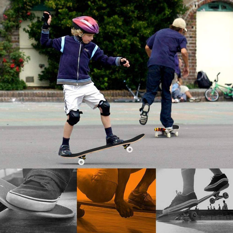 Complete Skateboards-Standard Skateboards for Beginners Kids Boys Girls Teenager Adults-Standard Skateboards