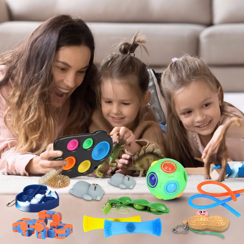 Sensory Fidgets Toy Set, 16 PCS Simple Dimple Sensory Toy for Kids and Adults