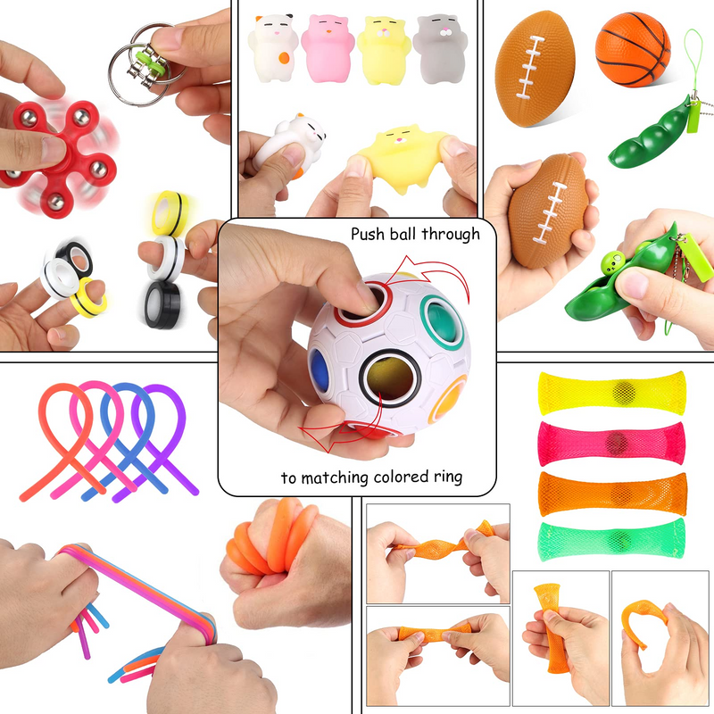 Simple Dimple Sensory Fidget Toys Set,38 PCS, Fidget Toy for Kids and Adults