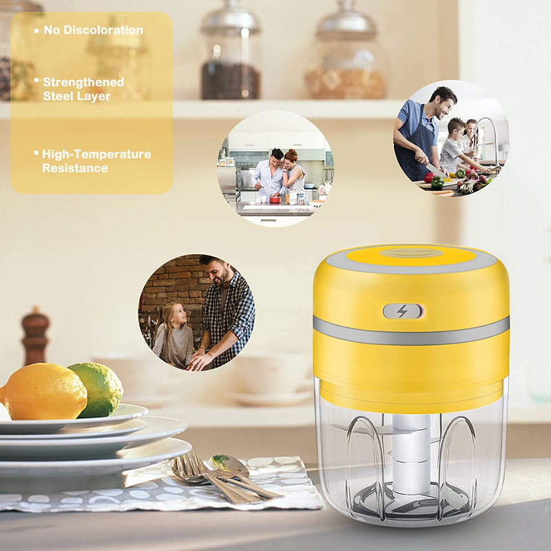 250ML Electric Mini Garlic Chopper, Portable USB Charging Mini Food Chopper