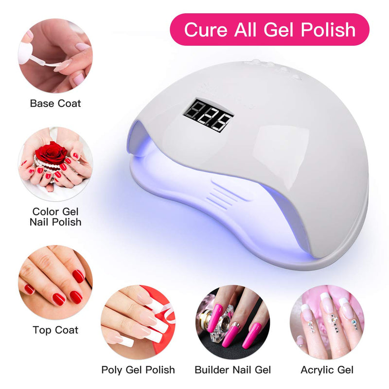 UV LED Nail Lamp, MELA MELA 72W Gel UV Lamp for All Kinds Gel Nail Polish Manicure Nail Dryer