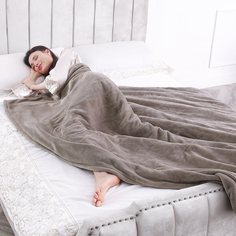 Electric Blanket Heated Throw 72" x 84" Oversized Flannel Heated Blanket
